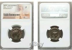 Egypte, Alexandrie Nero Bl Tetradrachm Ngc Beaux Ancient Silver Coin