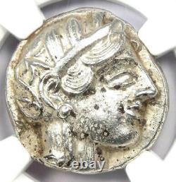 Égypte / Proche-orient Athena Owl Athènes Ar Tetradrachm Coin 400 Av. J.-c. Ngc Choix Au