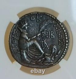 Empire Romain Auguste Ar Tetradrachm Ngc Au Fine Style Pièce D'argent Antique