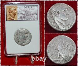 Empire romain antique NÉRON Antioche Aigle Tétradrachme d'argent 60 après J.-C. Belle pièce