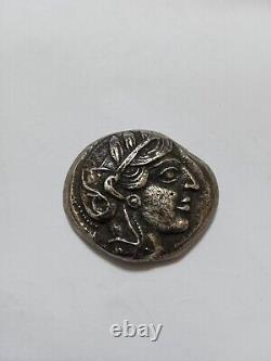 Grec Ancien Coin Athens Owl Tétradrachme. Argent 835+. 15.3 Grams