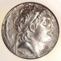 Grèce Antiochus VII Ar Bible Tetradrachm Coin (138-129 Bc) Certifié Ngc Au