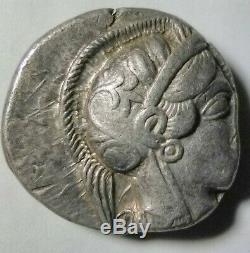 Grèce Antique Athéna Owl 454 Av. Attique Athènes Superbe Tetradrachm Silver Coin