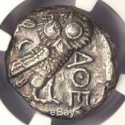 Grèce Antique Athènes Athena Owl Tetradrachm Coin (393-294 Bc) Xf Choix Ngc