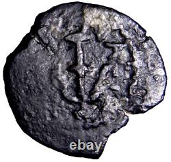 HERODIENS. Hérode I le Grand (40-4 av. J.-C). Pièce de monnaie Æ prutah de Judée Jérusalem avec COA