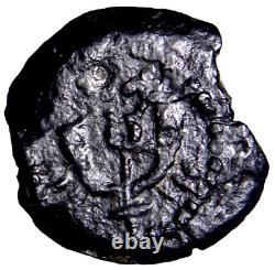 HERODIENS. Hérode I le Grand (40-4 av. J.-C). Pièce de monnaie Æ prutah de Judée Jérusalem avec COA