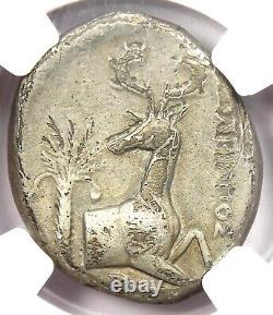 Ionia Ephesus Tétradrachme en argent avec l'abeille et le cerf, 300 av. J.-C., certifié NGC Fine.