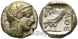 Le Grec Ancien. Attique Athènes Vers 454-404 Av. Tonifiée Tetradrachm Owl Silver Coin