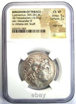 Lysimachus Argent Ar Tetradrachme Lysimachos Thrace Coin 305 Bc Ngc Choice Vf
