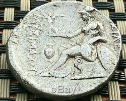 Lysimaque, Roi De Thrace 305-281 Bc Ar Tetradrachm Alexander III & Athena