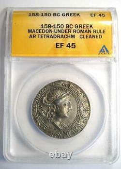 Macédoine Sous Rome Ar Tetradrahm Pièce 158-150 Av. J.-c. Anacs Xf45 (ef45)