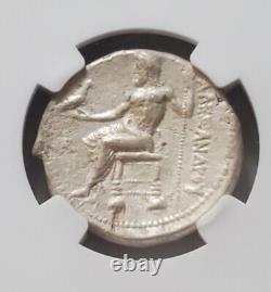 Macedon Alexandre III Tetradrachm Ngc Au Pièce D'argent Antique