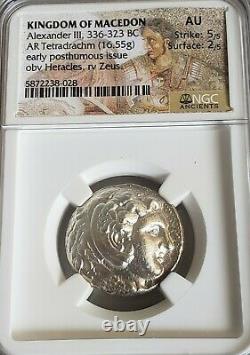 Macedon Alexandre Le Grand Tetradrachme Ngc Au Pièce D'argent Ancien III