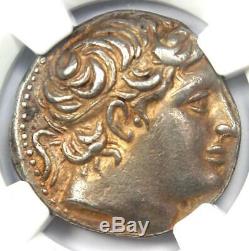 Macedon Dimitrios I Er Poliorcète Ar Tetradrachm Coin 306-283 Bc Ngc Xf Choix