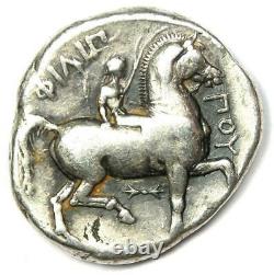 Macedon Philippe II Ar Tetradrachm Zeus Silver Coin 359-336 Bc Fine / Vf