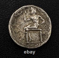 Masque de lion de pièce de monnaie grecque antique et tétradrachme en argent d'Iokastos 13,3g (22,2mm)