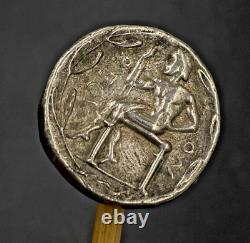 Masque de lion de pièce de monnaie grecque antique et tétradrachme en argent d'Iokastos 13,3g (22,2mm)