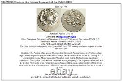 Mysie Pergamon Ancien Argent Cistophorique Tetradrachme Grec Coin Snakes I101444
