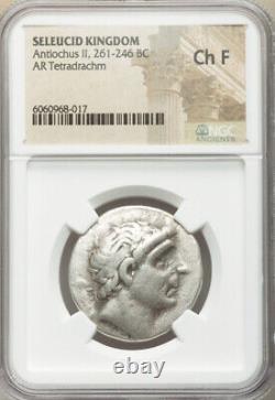 Ngc Ch F Seleucid Kingdom Antiochus II 261-246 Bc Ar Tetradrachm Big Silver Coin