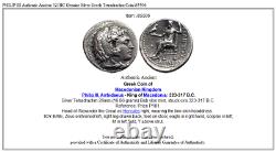 Philip III Authentique Ancien 323bc Véritable Argent Grec Tetradrachm Coin I85506