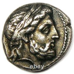 Philippe II Ar Tetrachm Zeus Argent Pièce Grecque 359-336 Bc Bon Vf (très Beau)