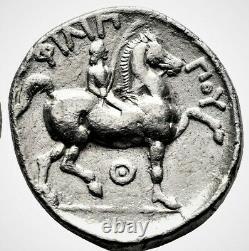 Philippe Ii. Grec Ancien 359 Av. J.-c. Superbe Tetradrachm. Royaume Macedon Silver Coin
