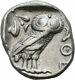 Pièce Ancienne Grecque Attica Athens Owl Argent Tetrachm-450 Bc