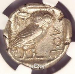Pièce De Tétradrachme Athena Owl De La Grèce Antique Athènes (440-404 Av. J.-c.) Ngc Xf