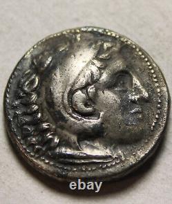 Pièce d'argent rare de l'ancienne Grèce, Alexandre de Macédoine, Amphipolis 315, Héraclès/Zeus