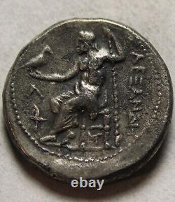 Pièce d'argent rare de l'ancienne Grèce, Alexandre de Macédoine, Amphipolis 315, Héraclès/Zeus