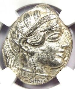 Pièce de monnaie ancienne d'Athènes, Grèce : Tétradrachme d'Athéna Chouette, 440-404 av. J.-C., certifiée NGC AU.