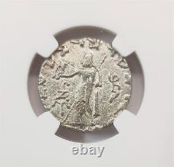 Pièce de monnaie de la Bible NGC en argent tétradrachme C. 58 av. J.-C., Azes I/II, en étui, en bon état