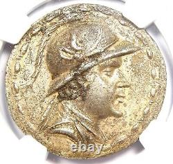 Pièce de monnaie en argent Tetradrachm de Bactria Eucratides I, 170-145 av. J.-C., certifiée NGC AU