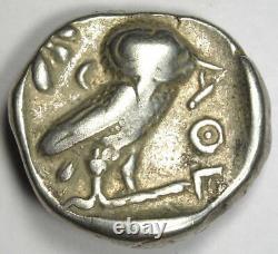 Pièce de monnaie en argent Tetradrachm de la chouette d'Athéna de l'Égypte ancienne (400 av. J.-C.) VF (Très Beau)