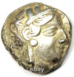 Pièce de monnaie en argent de tétradrachme de la chouette d'Athéna de l'Égypte antique (400 av. J.-C.) TTB (Très Très Beau)