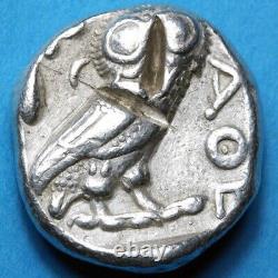 Pièce de monnaie grecque antique Tétradrachme en ARGENT, Attique Athènes Chouette vers les années 430-420 av. J.-C.