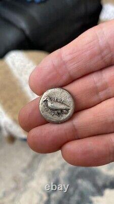 Pièce de monnaie grecque antique en argent, tétradrachme de crabe d'Akragas 465-440 av. J.-C., avec aigle.