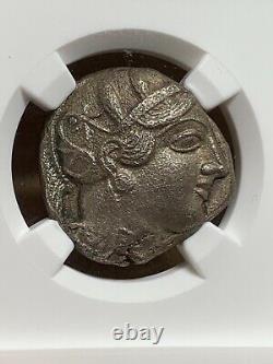 Pièce de monnaie tétradrachme d'Athènes Athéna Owl Attique 440-404 av. J.-C. Ngc Choix Xf