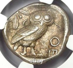 Pièce de monnaie tétradrachme de la chouette d'Athéna de la Grèce antique à Athènes (440-404 av. J.-C.) NGC Choice XF