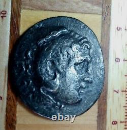 Pièce de monnaie tétradrachme en argent d'Alexandre le Grand de la Grèce antique, de 30mm