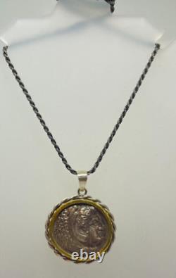Pièce de tétradrachme d'Alexandre le Grand, avec un pendentif en argent complet