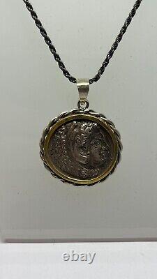 Pièce de tétradrachme d'Alexandre le Grand, avec un pendentif en argent complet