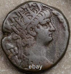Pièce de tétradrachme en argent billon de l'Empire romain antique de Néron en Égypte à Alexandrie.