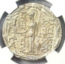 Pièce de tétradrachme en argent d'Antiochus VII des Séleucides, 138-129 av. J.-C., certifiée NGC Choice AU.