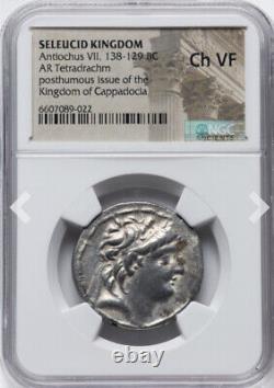 Pièce en argent AR Tetradrachm du royaume séleucide Antiochus VII 138-129 av. J.-C.