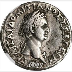 Pièce en argent ancienne de l'empereur romain Domitien, tétradrachme, 81-96 après J.-C., NGC Ch VF.