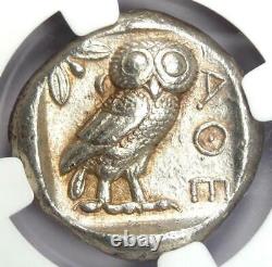 Proche-orient / Egypte Athena Owl Athènes Ar Tetrachm Argent Coin 400 Av. J.-c. Ngc Au