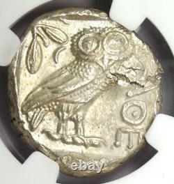 Proche-orient / Egypte Athena Owl Athènes Tetradrachm Coin 400 Av. J.-c. Ngc Ch Au, Coupe D'essai