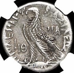 Ptolémée X 107-88 av. J.-C. Tétradrachme en argent, année 19, Royaume égyptien ptolémaïque, NGC Ch F.