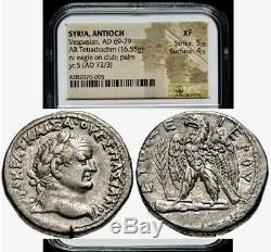 Roman Antioch, Syrie Vespasien Ad 69-79 (année 71 Ad) Ar Tetradrachm Ngc Xf 5 + 4